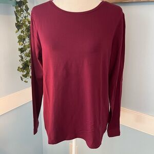 Coldwater Creek Rich Maroon Long Sleeve Top